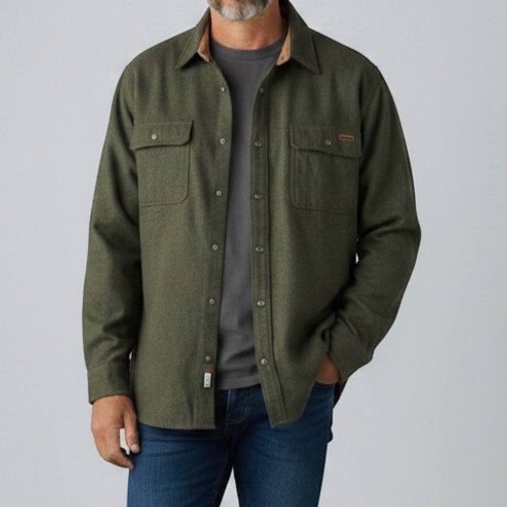 Legendary Whitetails Buck Camp Flannel Shirt Men XL Army Green NWT 6464 Outdoor